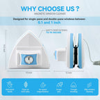 Double-Sided Magnetic Window Cleaner - Adjustable Magnetic Equipment Cleaning Brush Tool