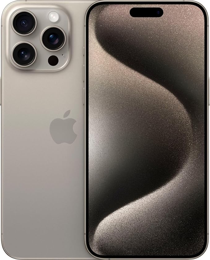 iPhone 15 Pro Max, 256GB, Natural Titanium - Unlocked (Renewed)
