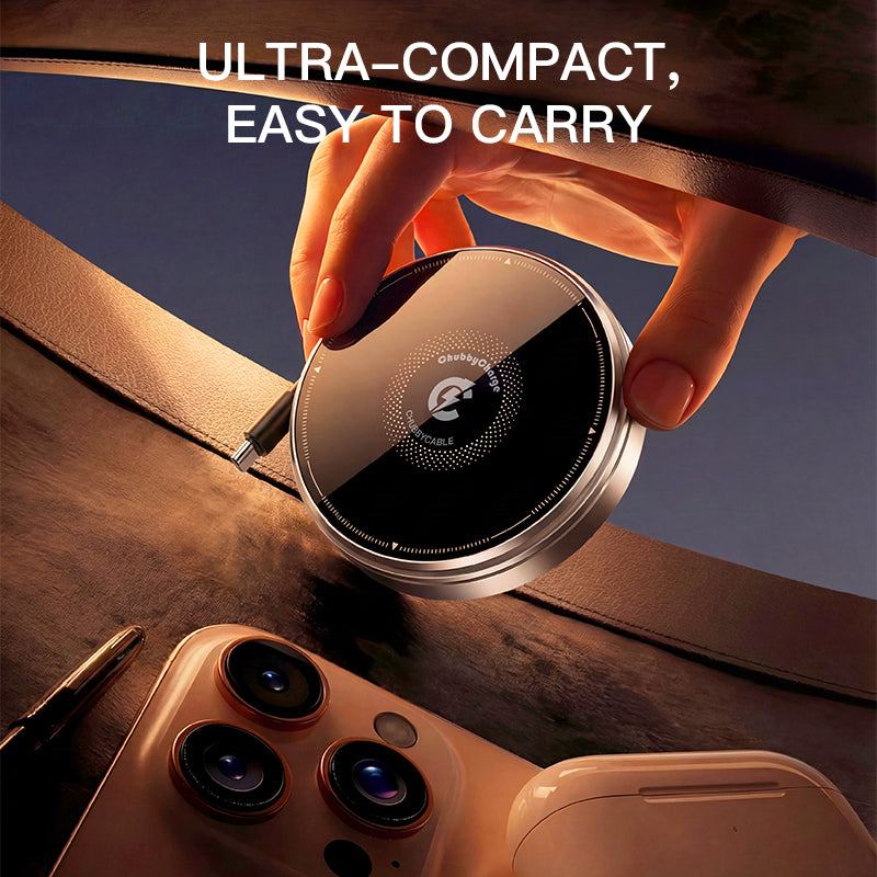 ChubbyCharge Compact - Retractable 3-in-1 Magnetic Charger & Hidden Stand