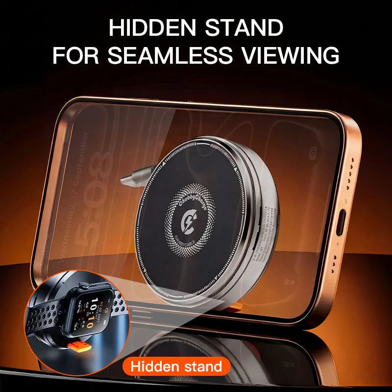 ChubbyCharge Compact - Retractable 3-in-1 Magnetic Charger & Hidden Stand