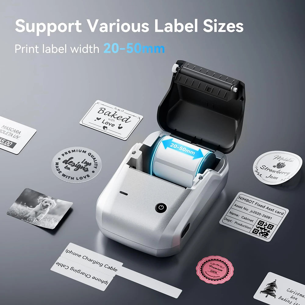 NIIMBOT B1 Portable Thermal Printer With Tapes 2 Inch Adhesive Label