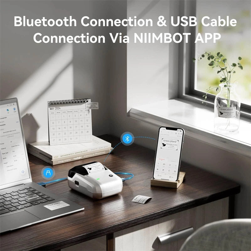 NIIMBOT B1 Portable Thermal Printer With Tapes 2 Inch Adhesive Label