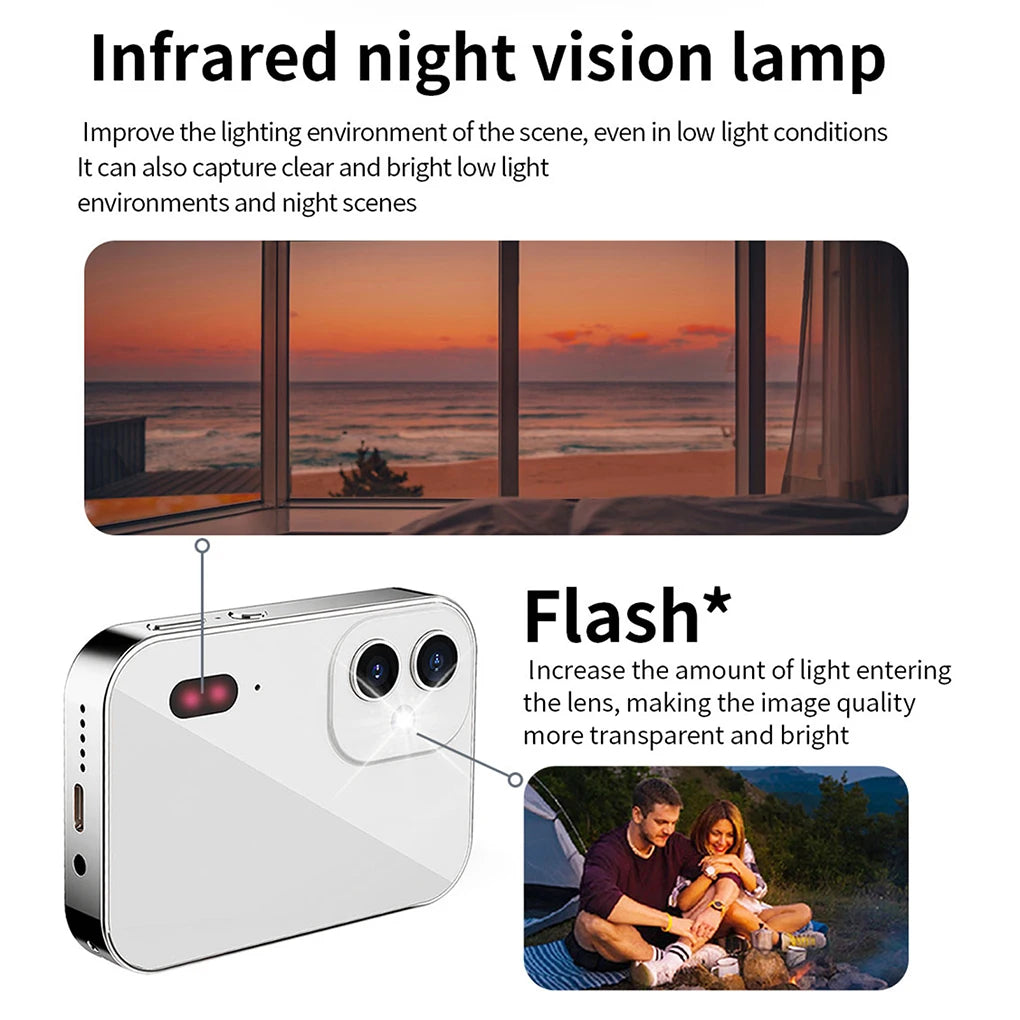 4K CCD Mini Digital Camera 64MP Touch Screen