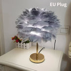 Modern Feather Table Lamp Bedroom Table Lamp