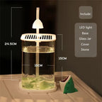 Mini Desktop Glass Aquarium Fish Tank with LED Light For Kids Betta Fish