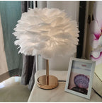 Modern Feather Table Lamp Bedroom Table Lamp