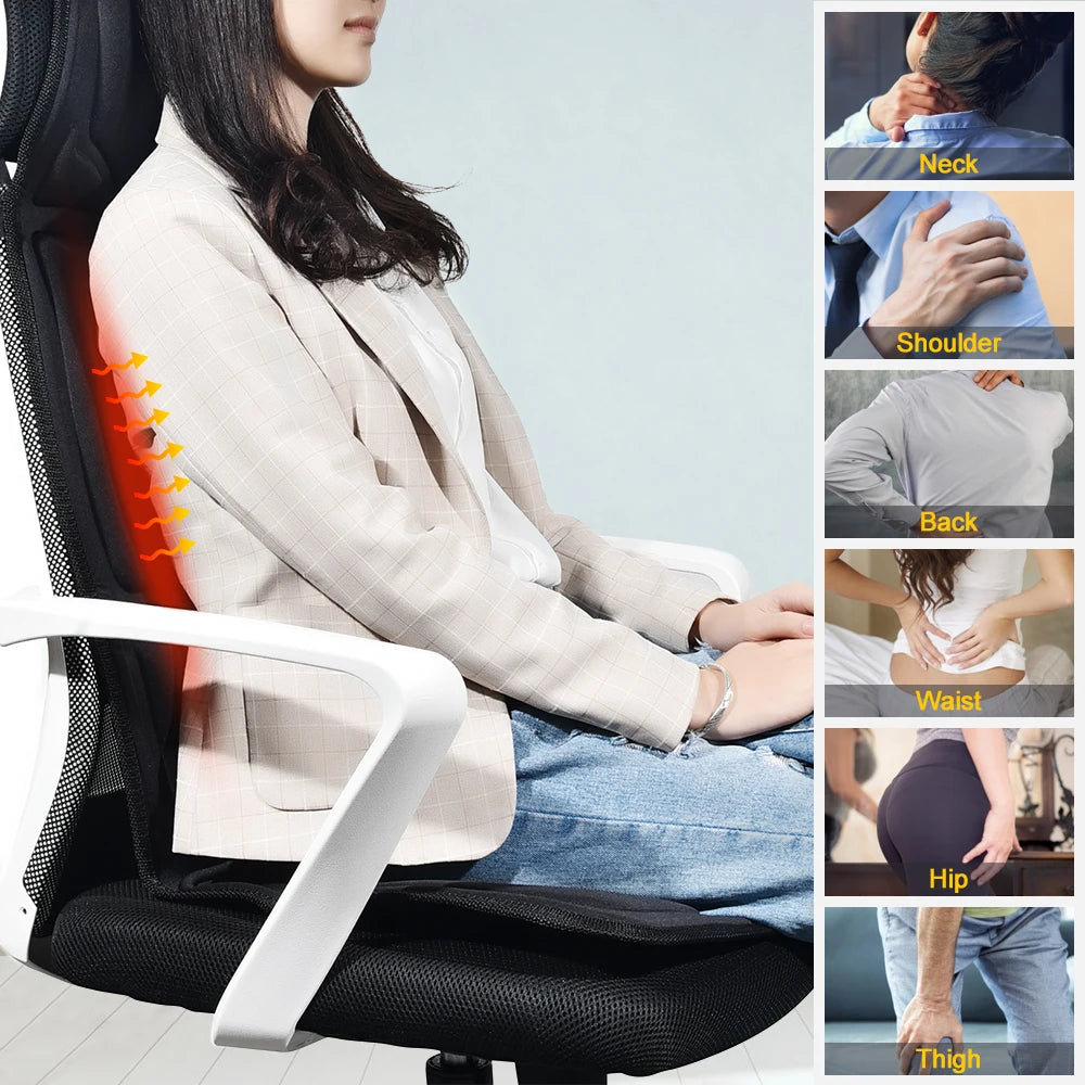 Massager Chair Pad Electric Heating Vibrating Cervical