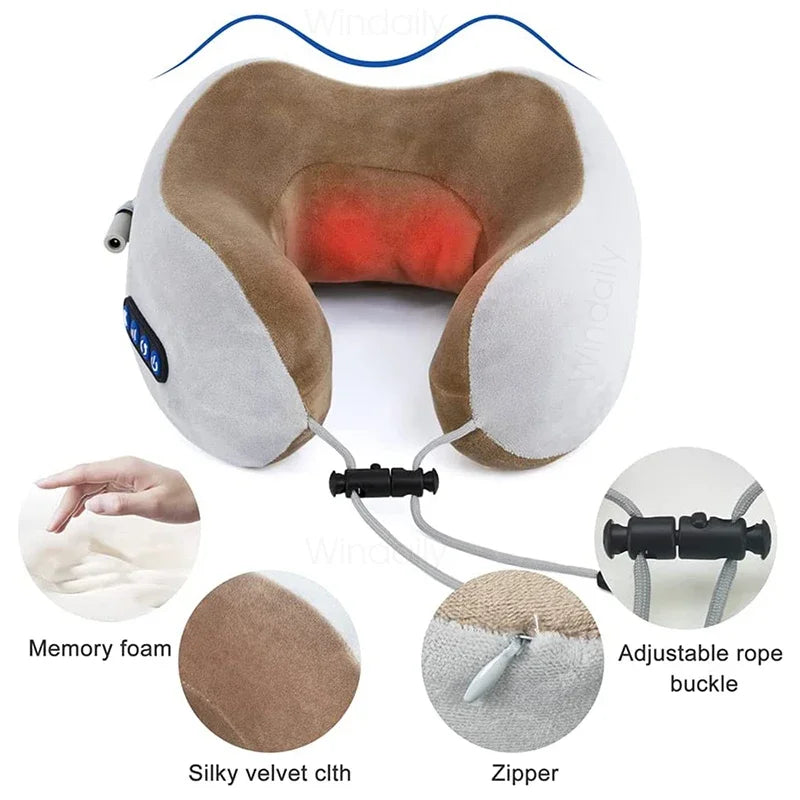 Electric Neck Massager With Heat Vibration