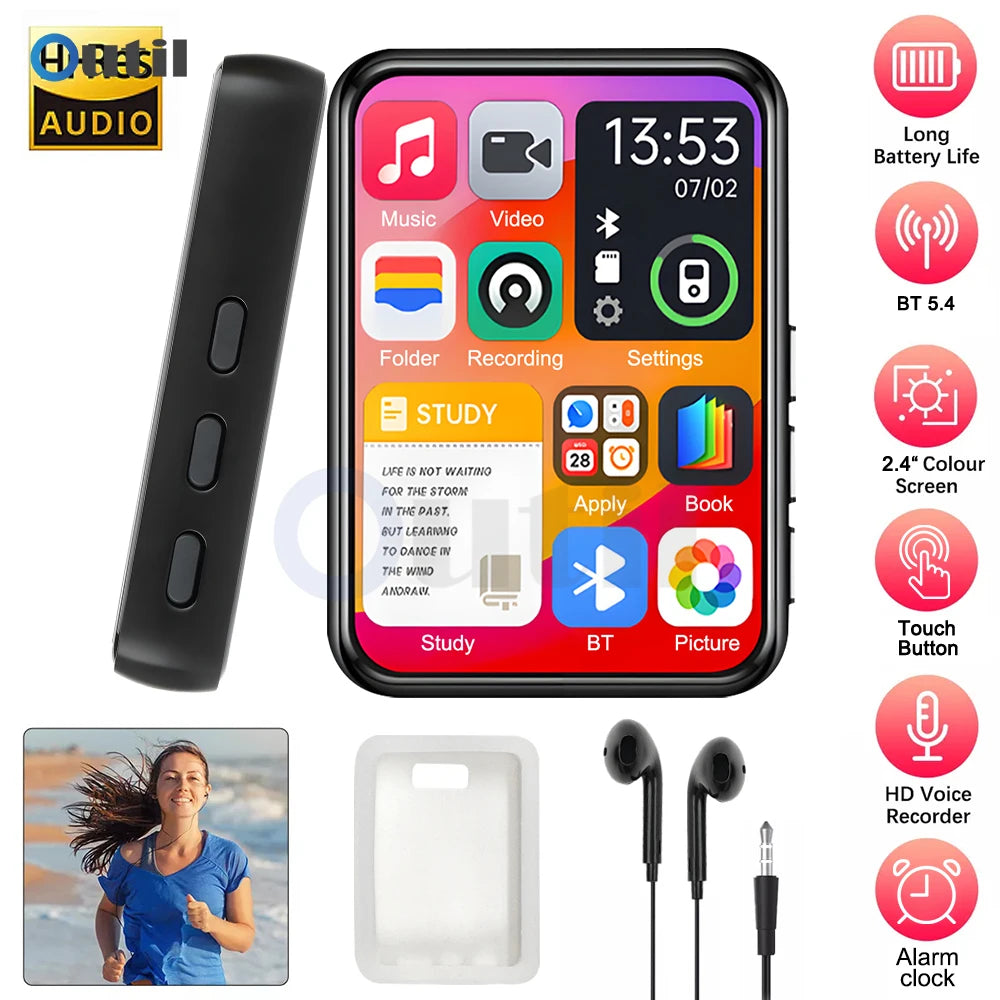 Bluetooth 5.4 Touch Screen MP3 Player