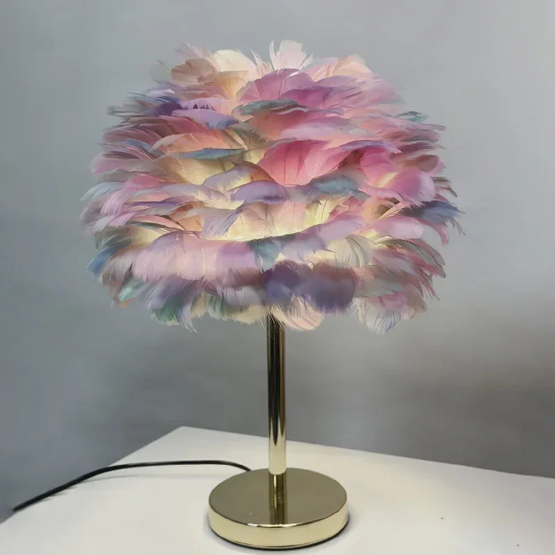 Modern Feather Table Lamp Bedroom Table Lamp