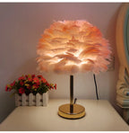 Modern Feather Table Lamp Bedroom Table Lamp