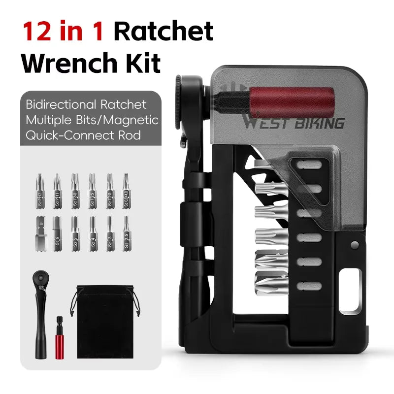 West Biking Bicycle Ratchet Wrench Set Multifunction Bike