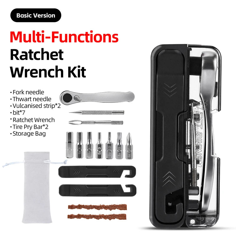 West Biking Bicycle Ratchet Wrench Set Multifunction Bike