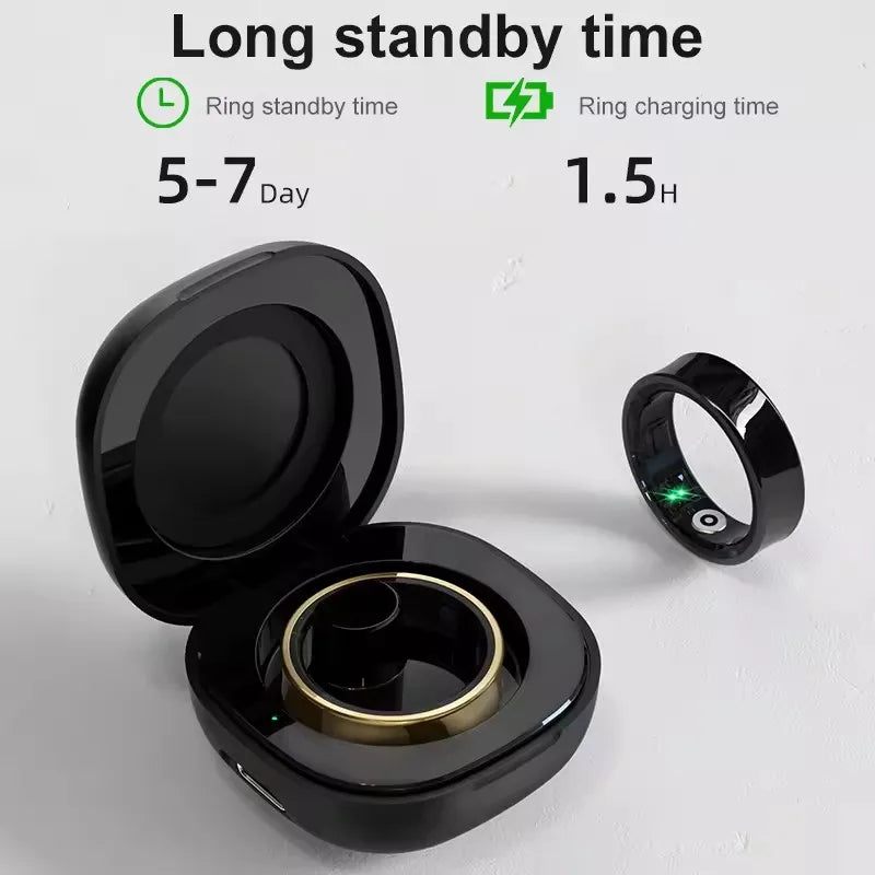 R09 Smart Ring Men Women with Charging Case