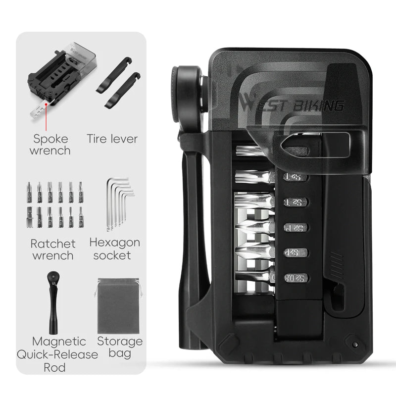 West Biking Bicycle Ratchet Wrench Set Multifunction Bike