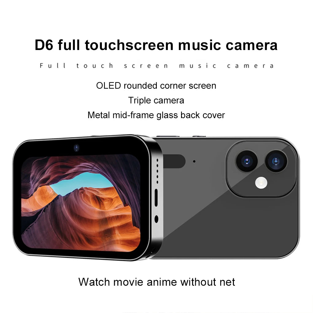 4K CCD Mini Digital Camera 64MP Touch Screen